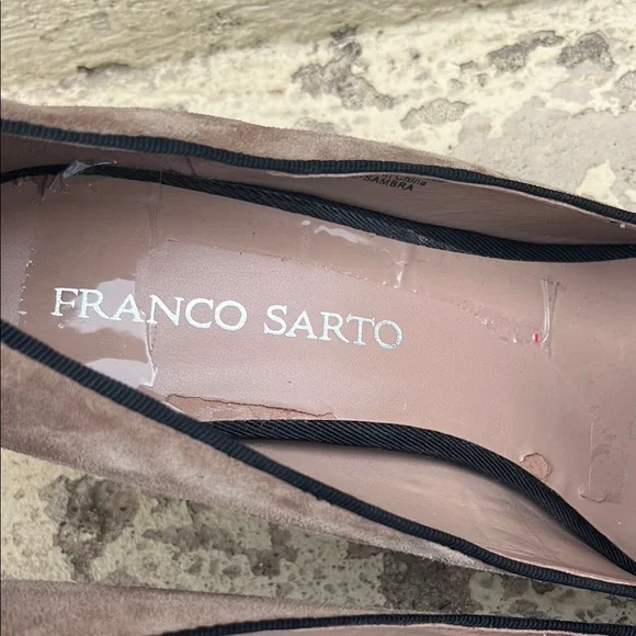 Franco Sarto Tan/black Wedge Shoes Suede - Picture 14 of 15